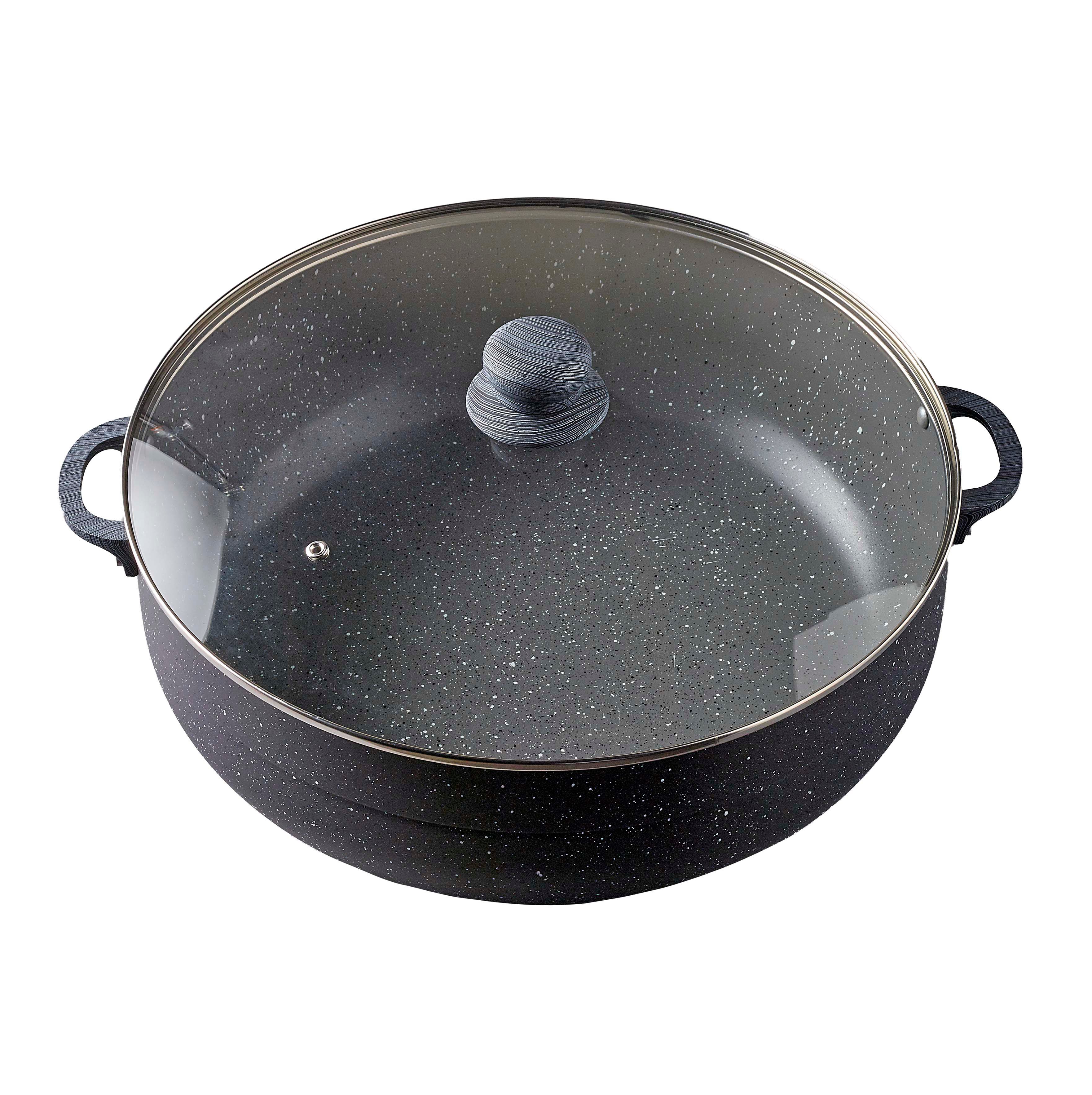 Victoria Gray Speck Nonstick Caldero with Glass Lid Shop Cookware at HEB