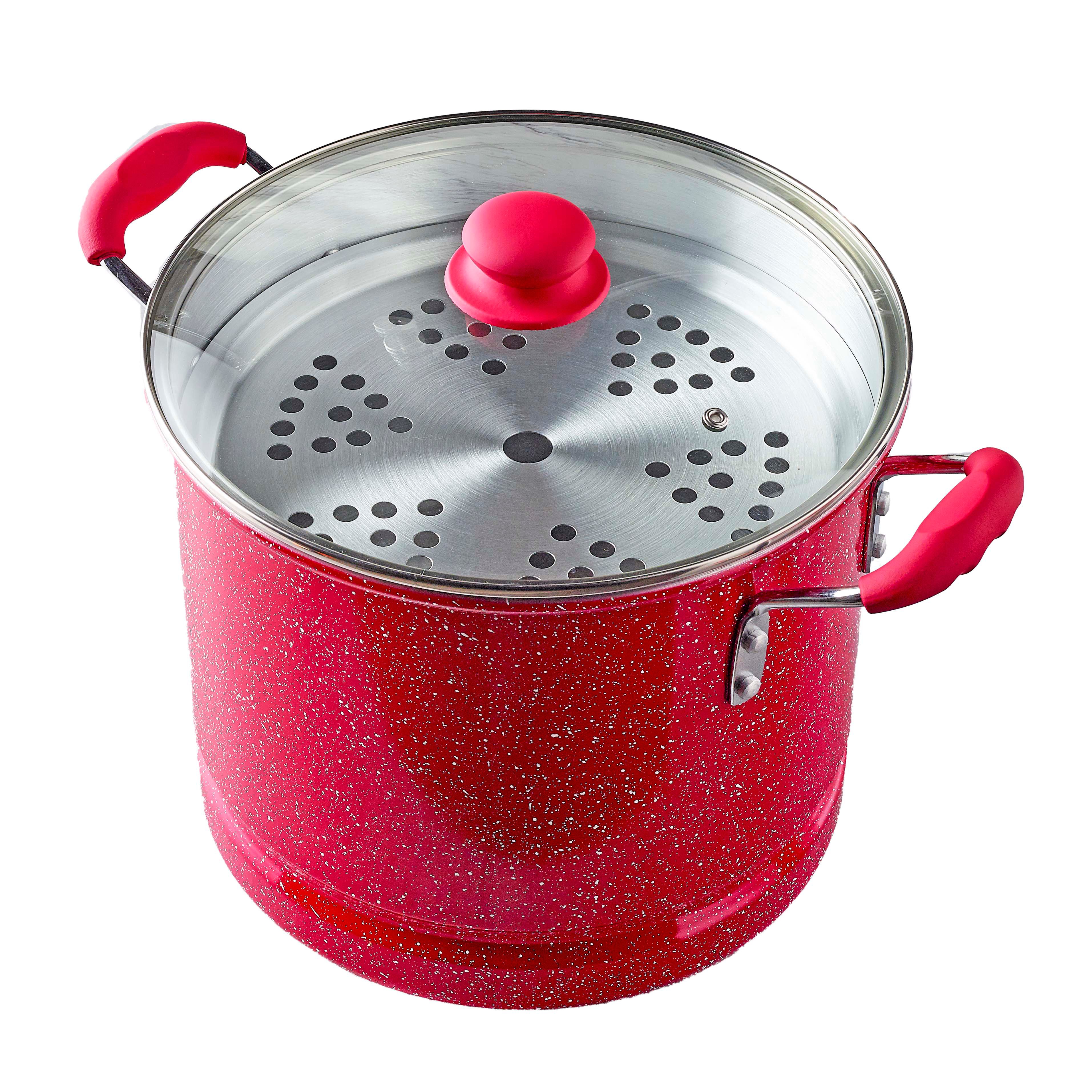 Cocinaware Red Steamer with Glass Lid Shop Cookware at HEB
