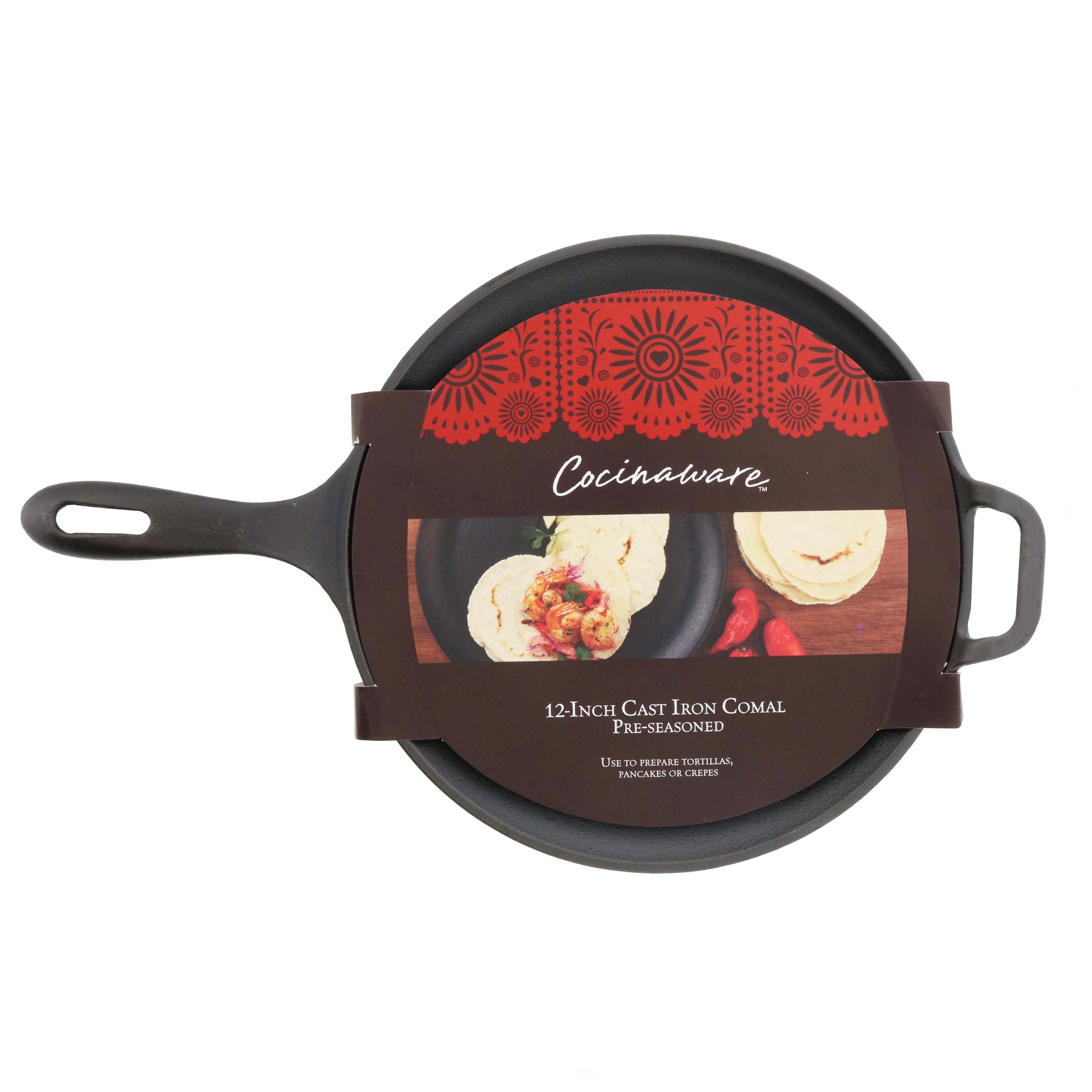 Cocinaware Pre-Seasoned Cast Iron Comal Griddle - Shop Frying Pans &  Griddles at H-E-B