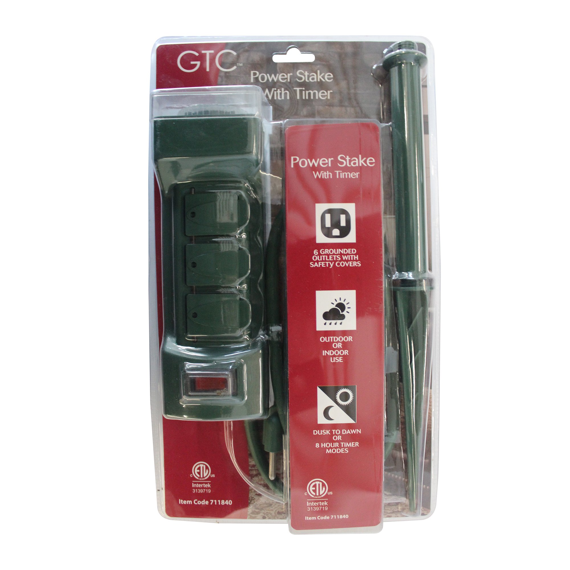 GTC 6Outlet Outdoor Power Stake with Timer Shop Extension Cords at HEB