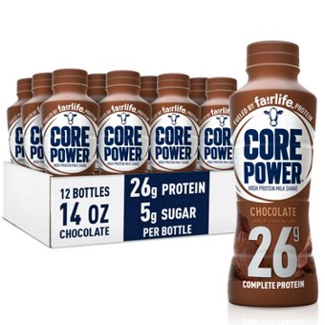 Core Power 26g Protein Milkshakes 12 pk Bottles - Chocolate