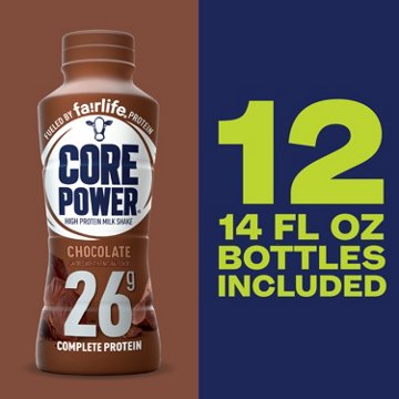 Core Power 26g Protein Milkshakes 12 pk Bottles - Chocolate