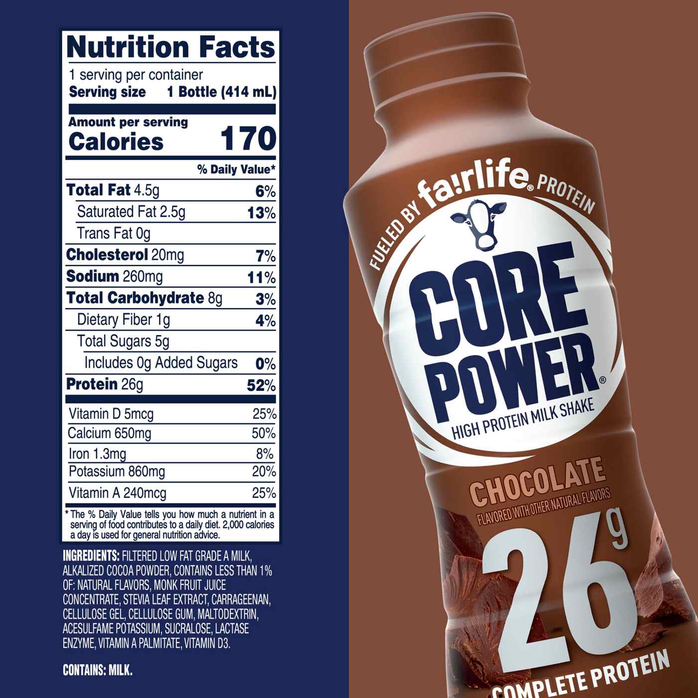 Core Power Complete 26g Protein Shakes - Chocolate, 12 Pk; image 5 of 5