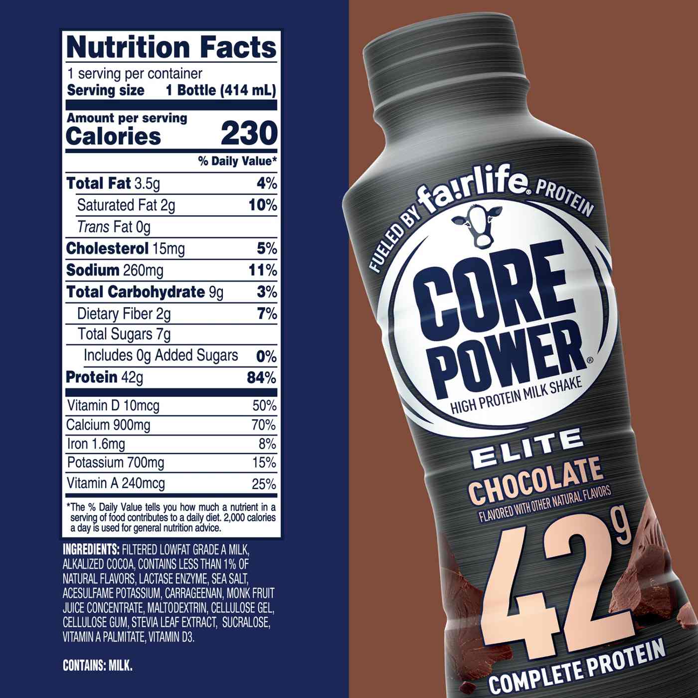 Core Power Elite Complete 42g Protein Shakes - Chocolate, 12 Pk; image 6 of 8