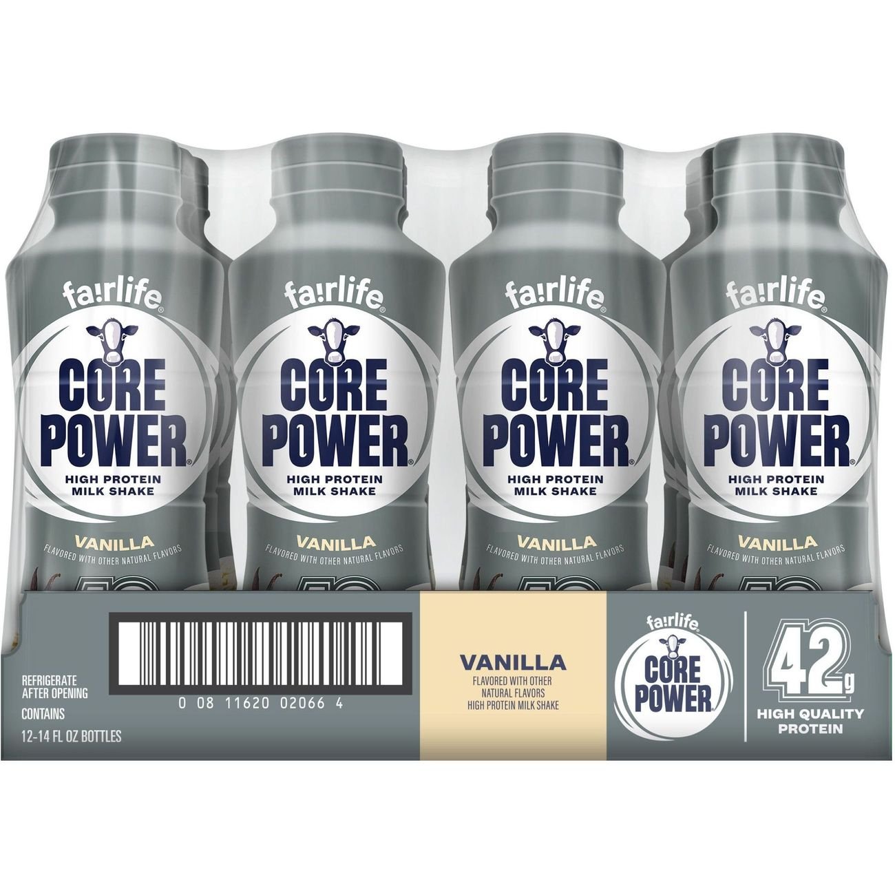 Core Power 42g High Protein Vanilla Shake 12 pk Bottles, 14 oz