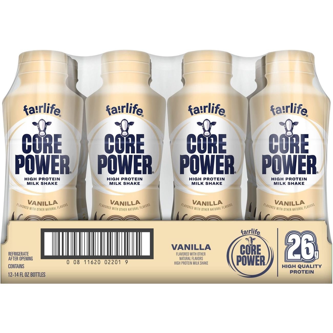 Core Power 26g Protein Shakes 12 pk Bottles - Vanilla, 14 oz