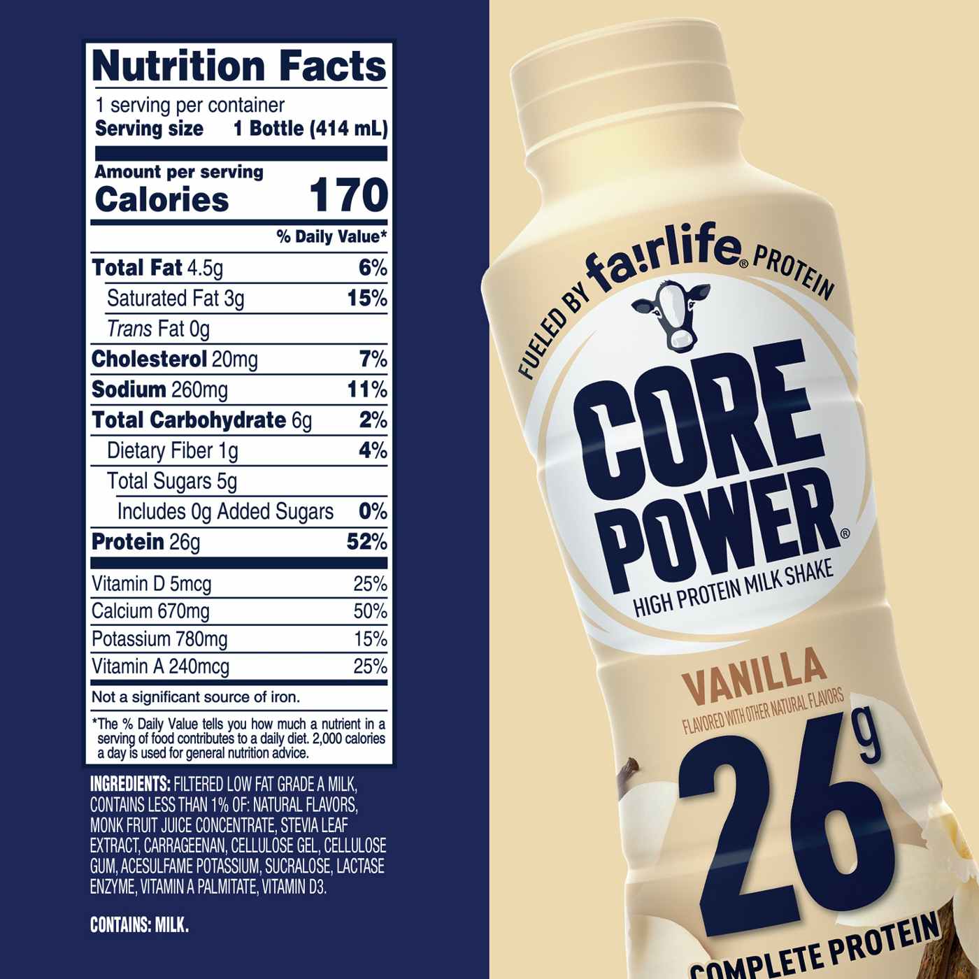 Core Power Complete 26g Protein Shakes - Vanilla, 12 Pk; image 7 of 8