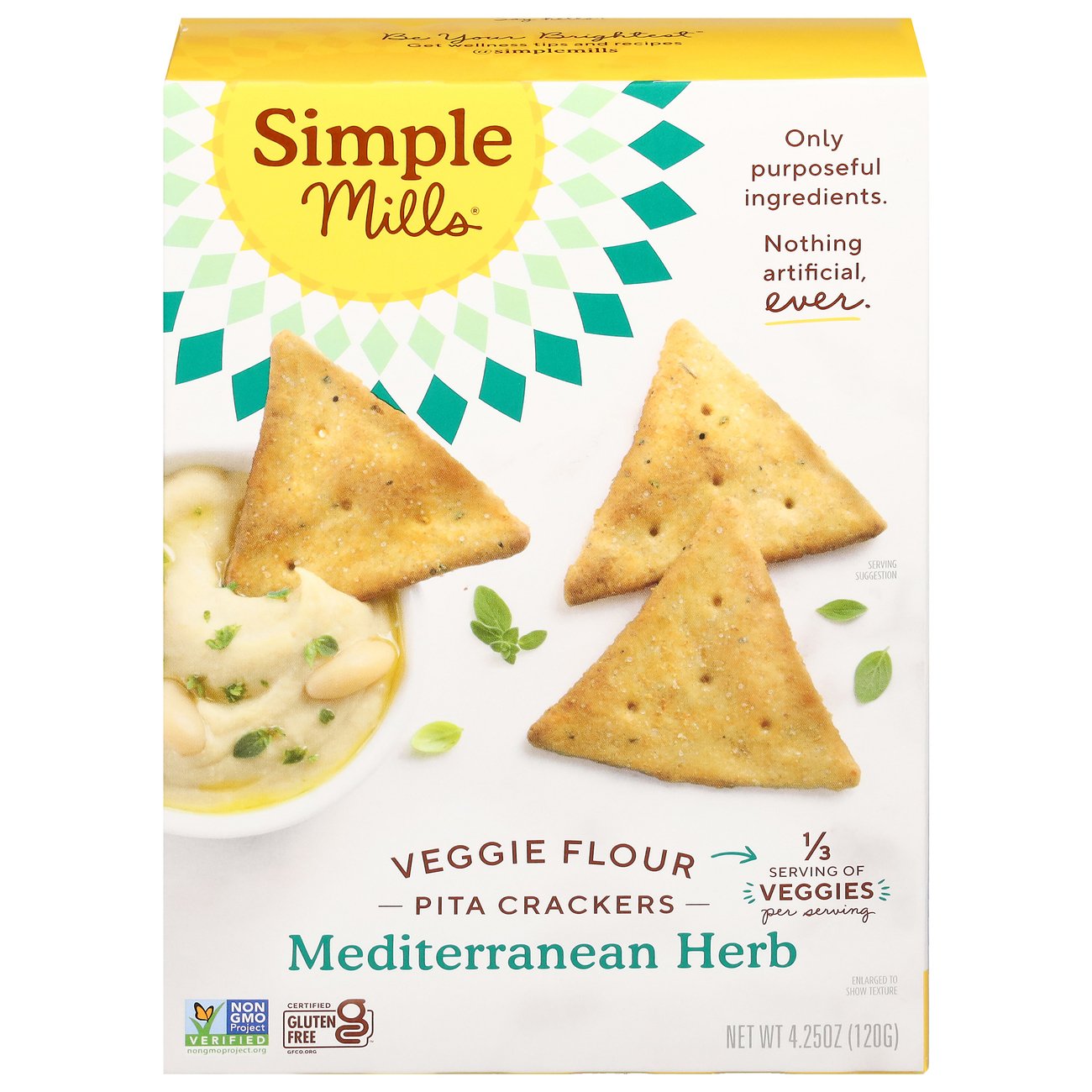 Simple Mills Veggie Pita Crackers Mediterranean Herb Shop Chips at HEB