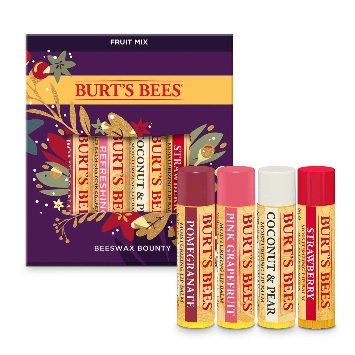 Burt's Bees Beeswax Bounty Fruit Mix Lip Balm Holiday Gift Set; image 2 of 2