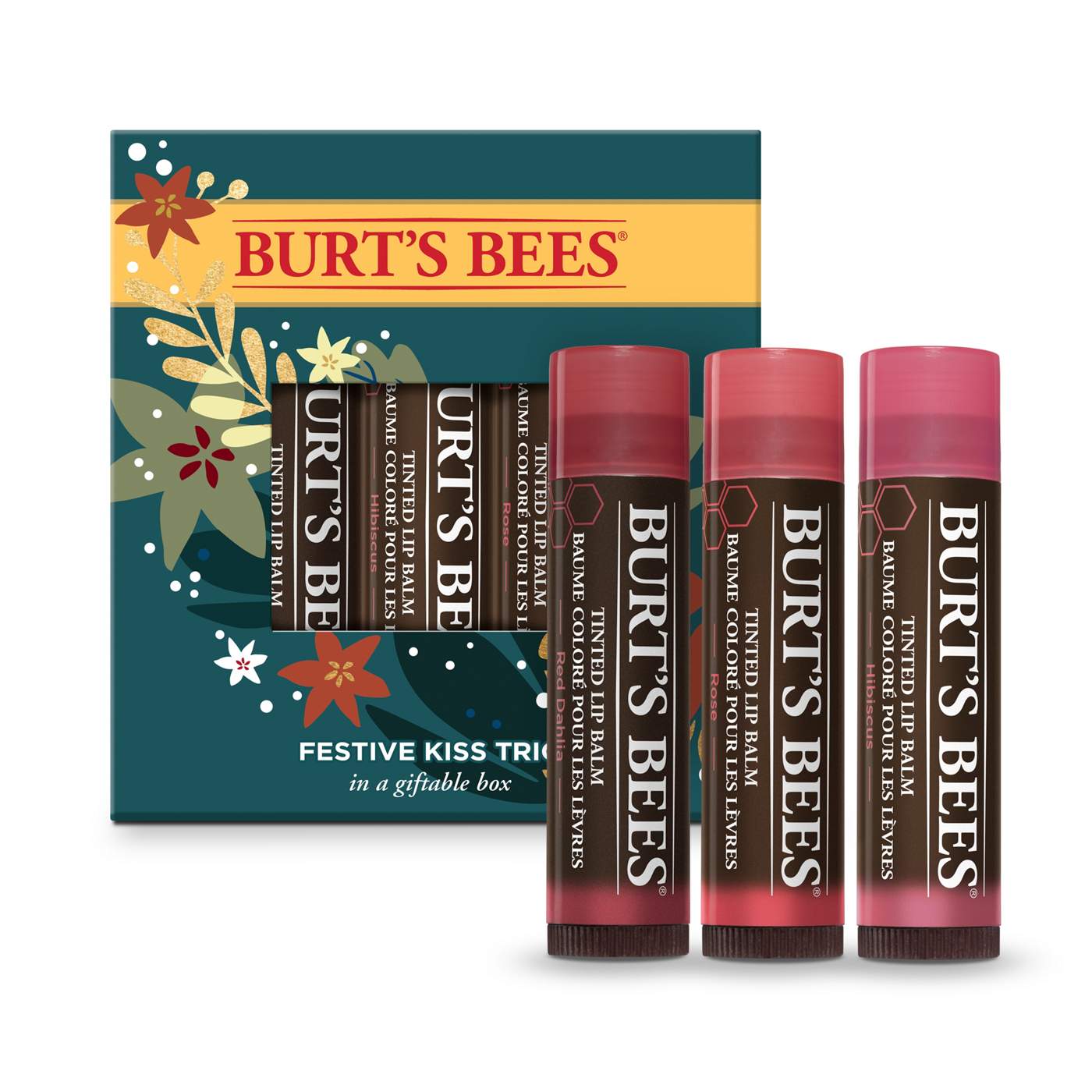 Burt's Bees Festive Kiss Trio Holiday Gift Set; image 2 of 2