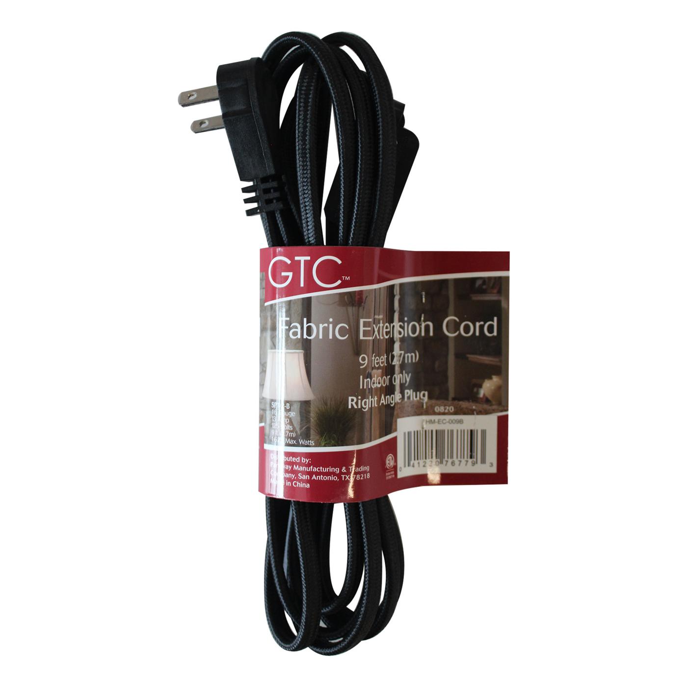GTC Indoor Fabric Extension Cord Black Shop Extension Cords at HEB