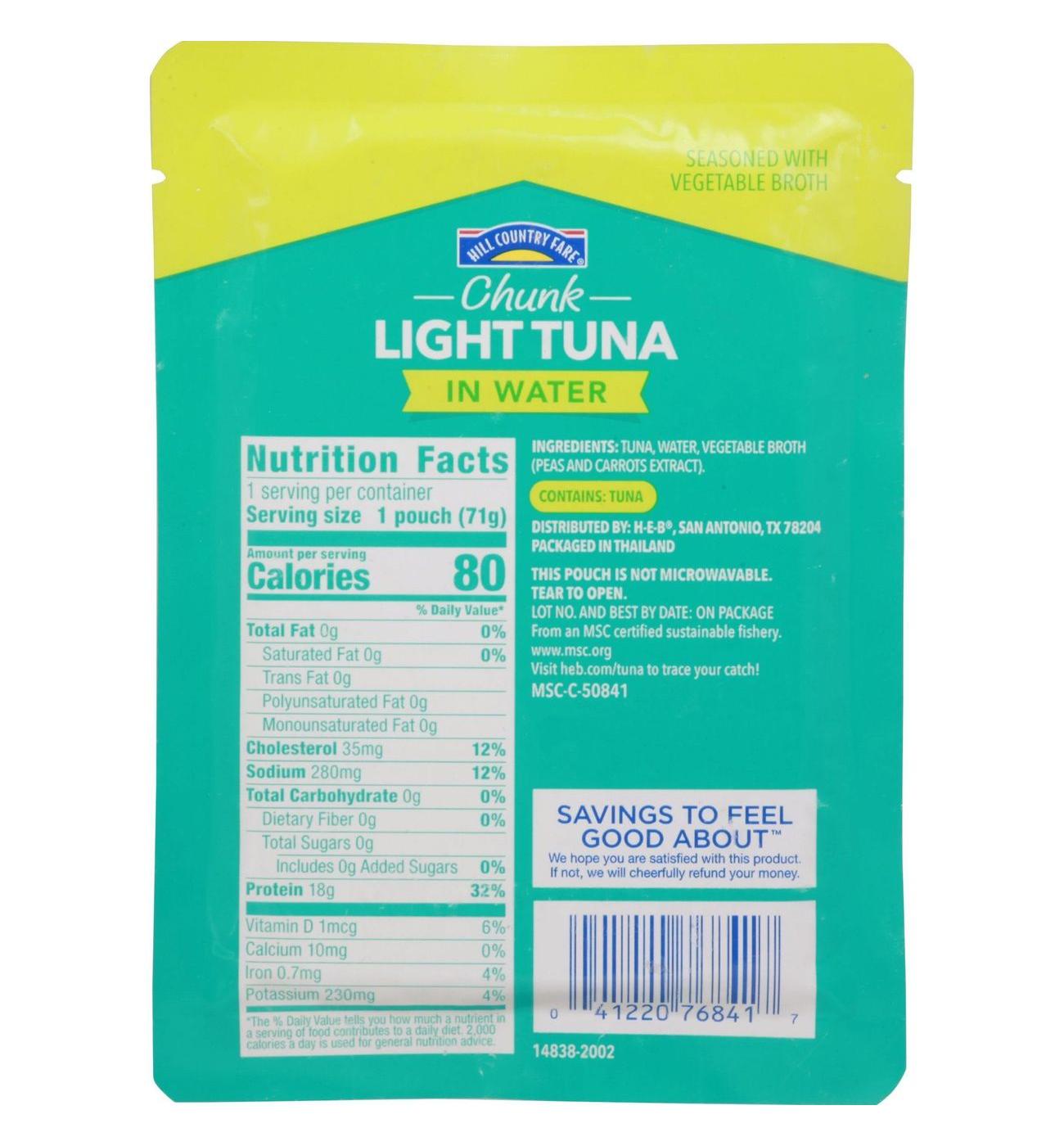 Hill Country Fare Tuna Chunk Light Pouch; image 4 of 4