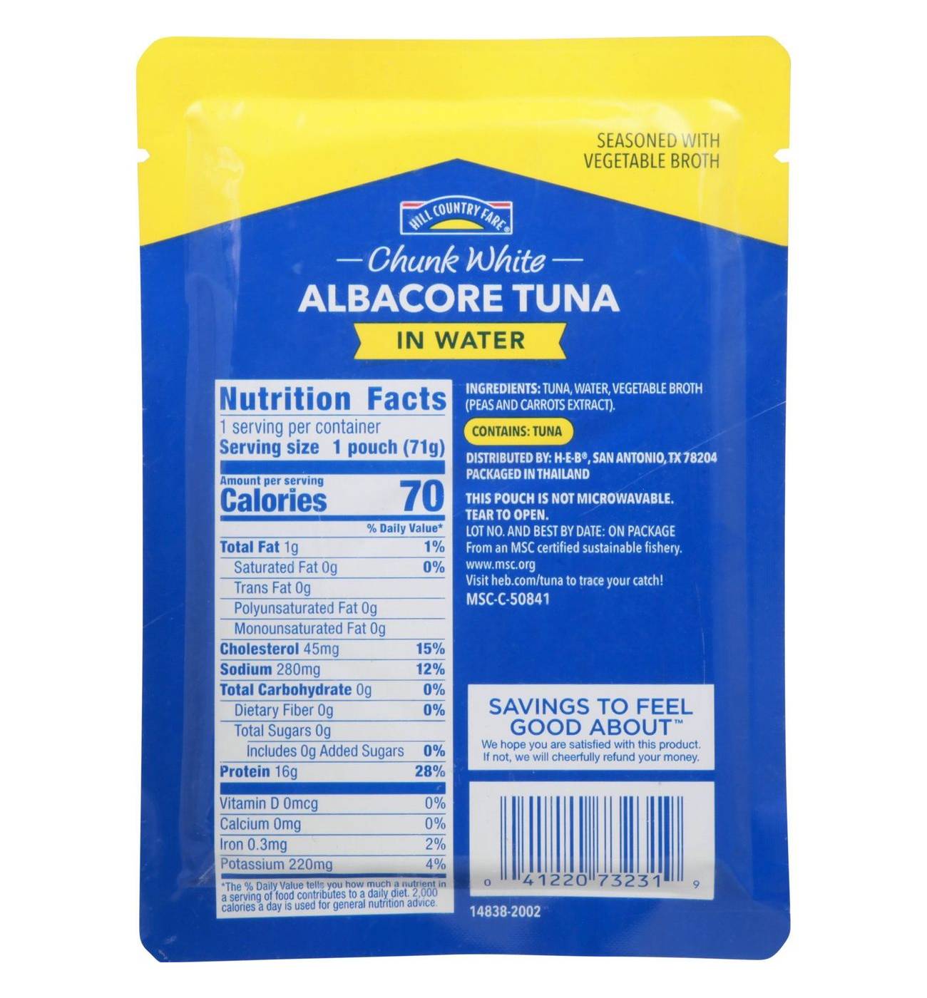 Hill Country Fare Chunk White Albacore Tuna in Water Pouch; image 3 of 4