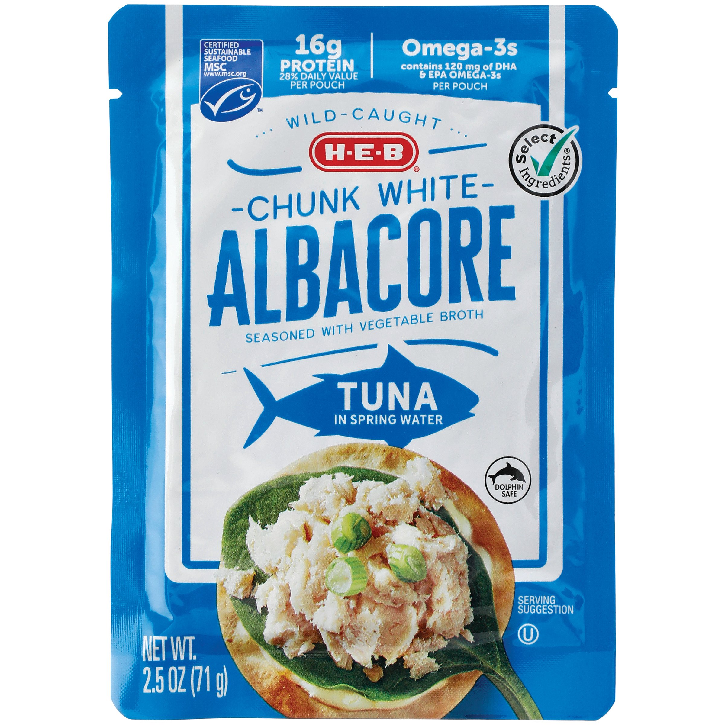 H-E-B Select Ingredients Seasoned Chunk White Albacore Tuna In Water ...