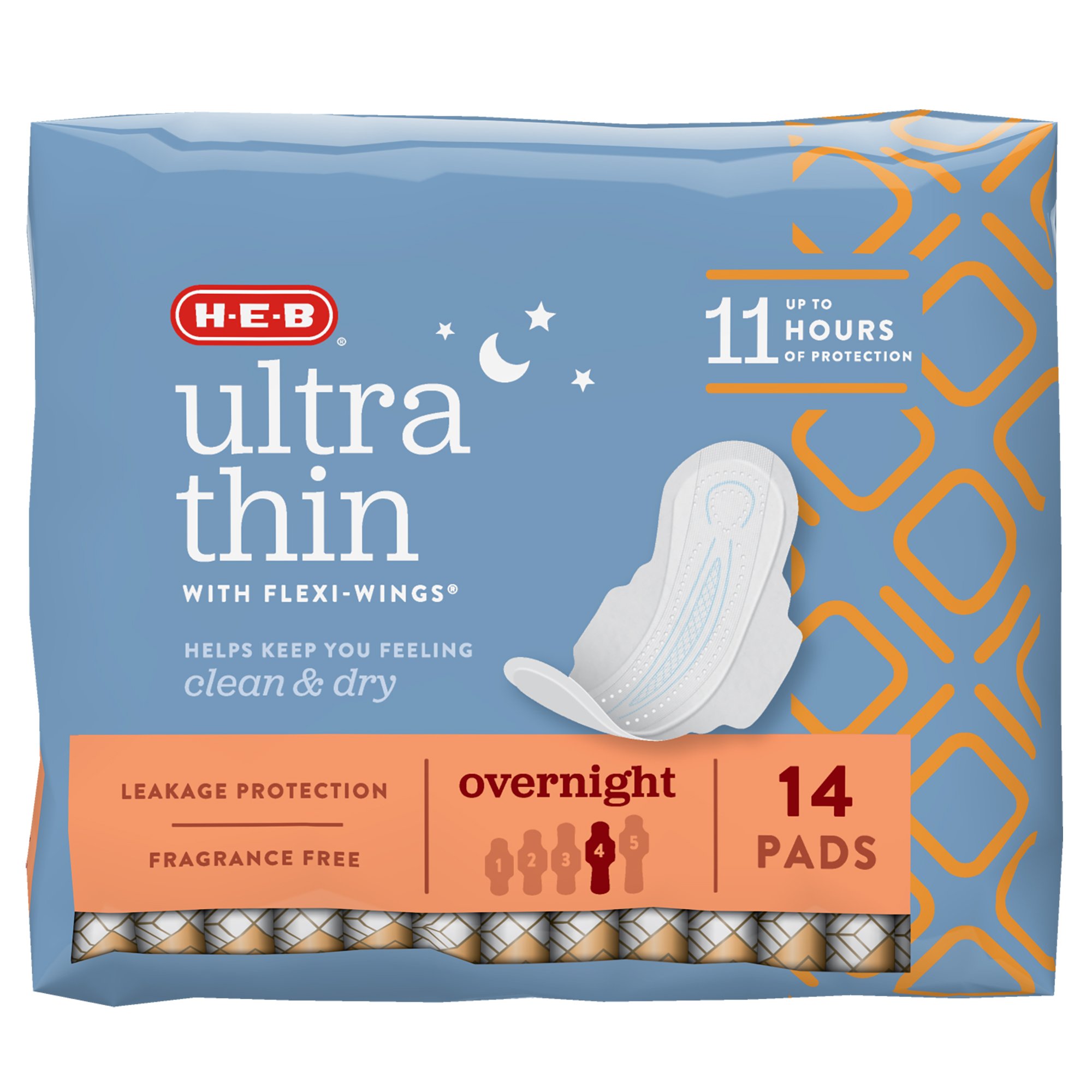 HEB Ultra Thin with FlexiWings Overnight Pads Shop Pads & liners