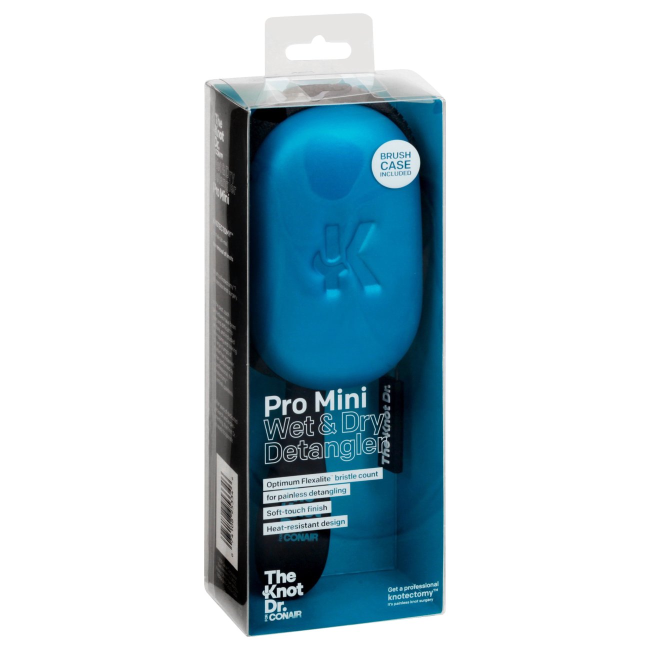 The Knot Dr. for Conair Pro Mini Wet & Dry Detangler Cushioned Blue