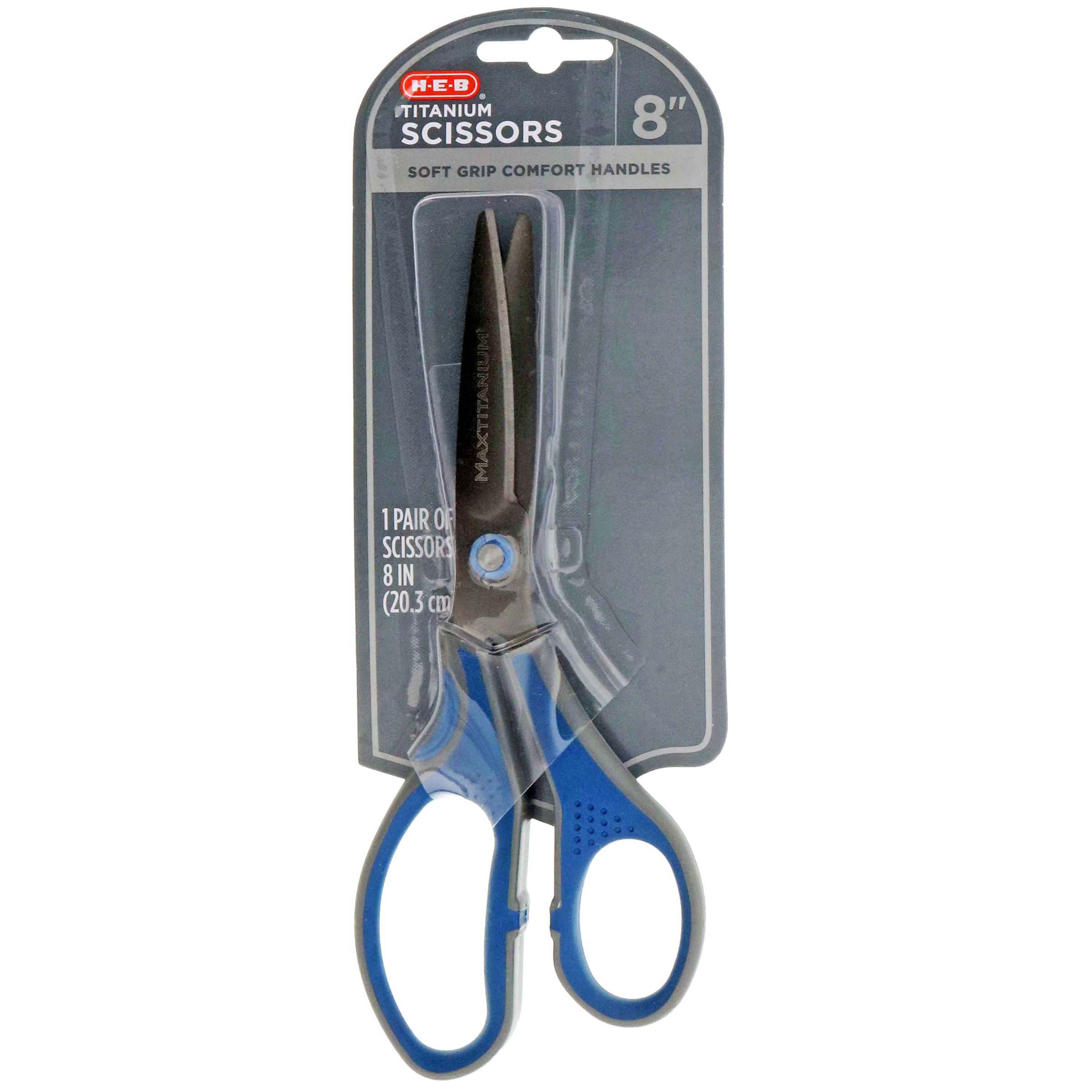 H-E-B Soft Grip Titanium Scissors - Blue - Shop Tools & equipment