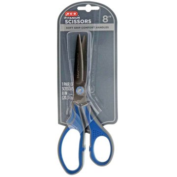 H-E-B Soft Grip Titanium Scissors - Blue, 8"