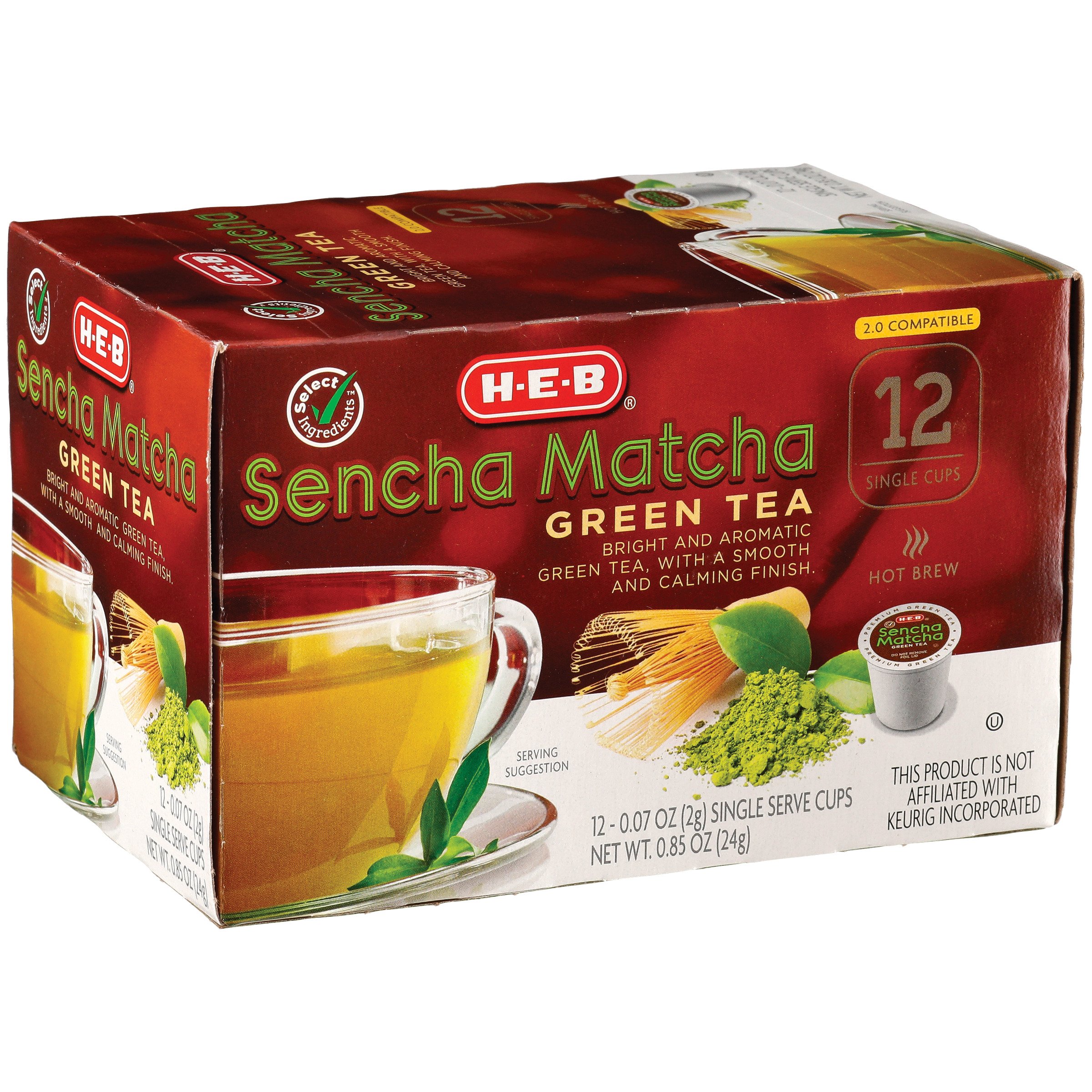 H E B Sencha Matcha Green Tea Single Serve Cups Shop Tea At H E B