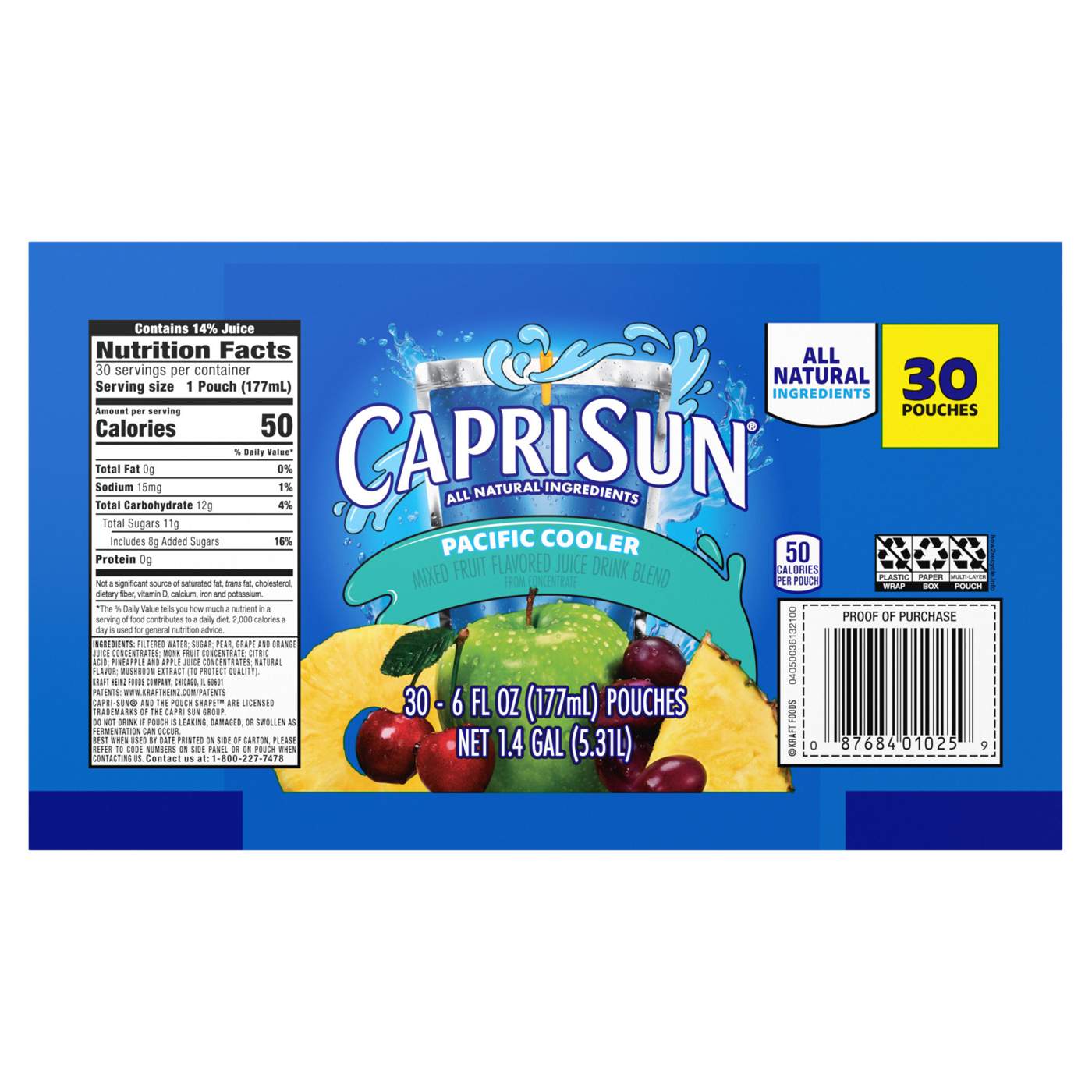 Capri Sun Pacific Cooler Juice Drink Blend 30 pk Pouches - Value Pack; image 6 of 6