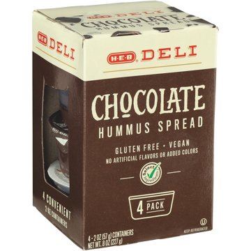 H-E-B Deli Snack Pack - Chocolate Dessert Hummus Spread, 4 ct