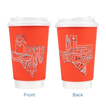 H-E-B Insulated 16 oz Disposable Coffee Cups with Snap-On Lids - Value Pack, 60 ct