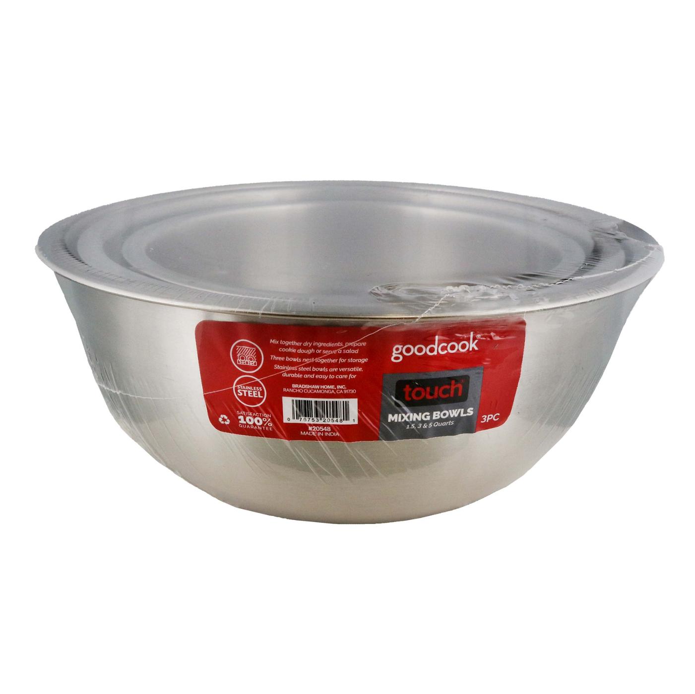 GoodCook Touch Stainless Steel Mixing Bowl Set; image 1 of 2