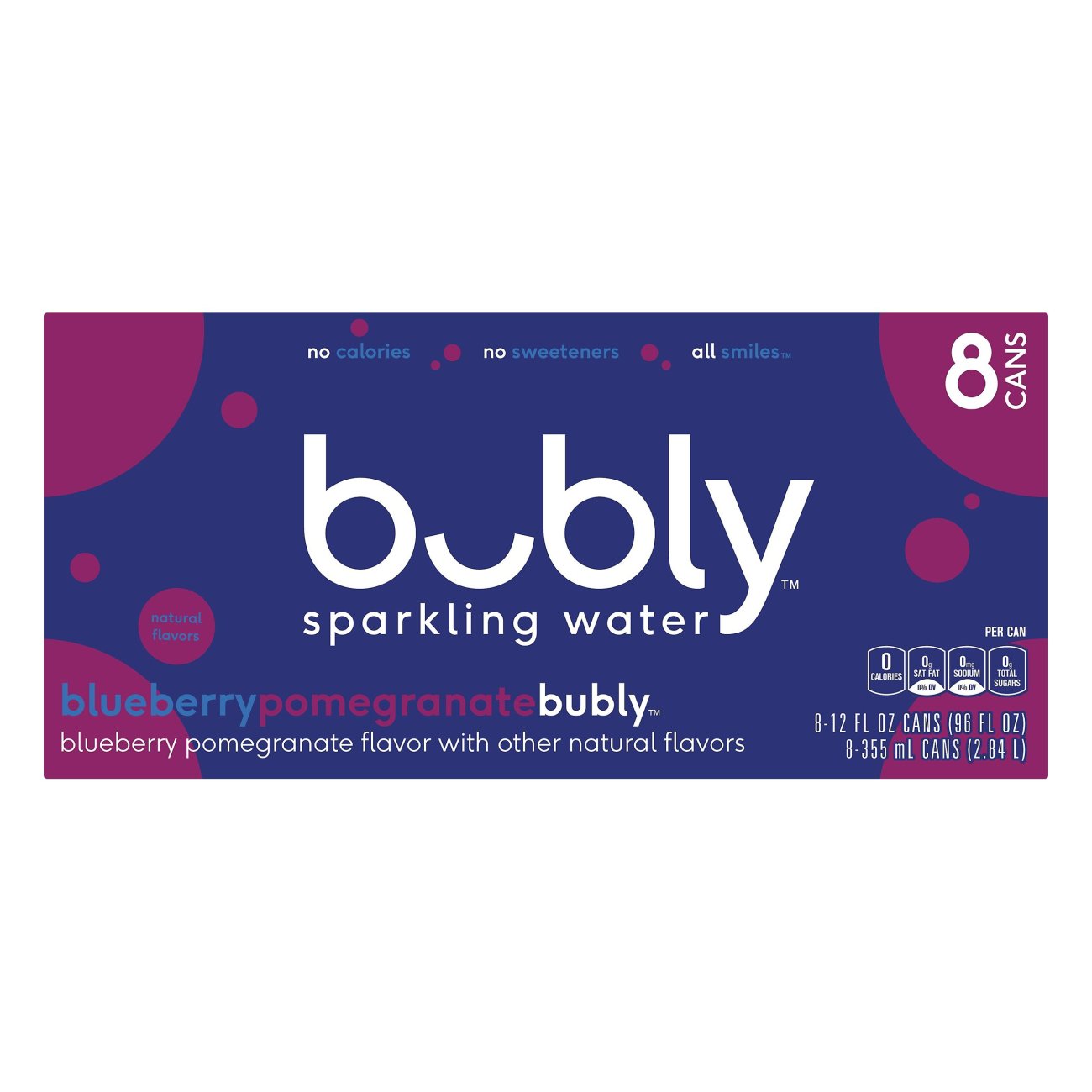 Bubly Blueberry Pomegranate Sparkling Water 12 oz Cans Shop Water at
