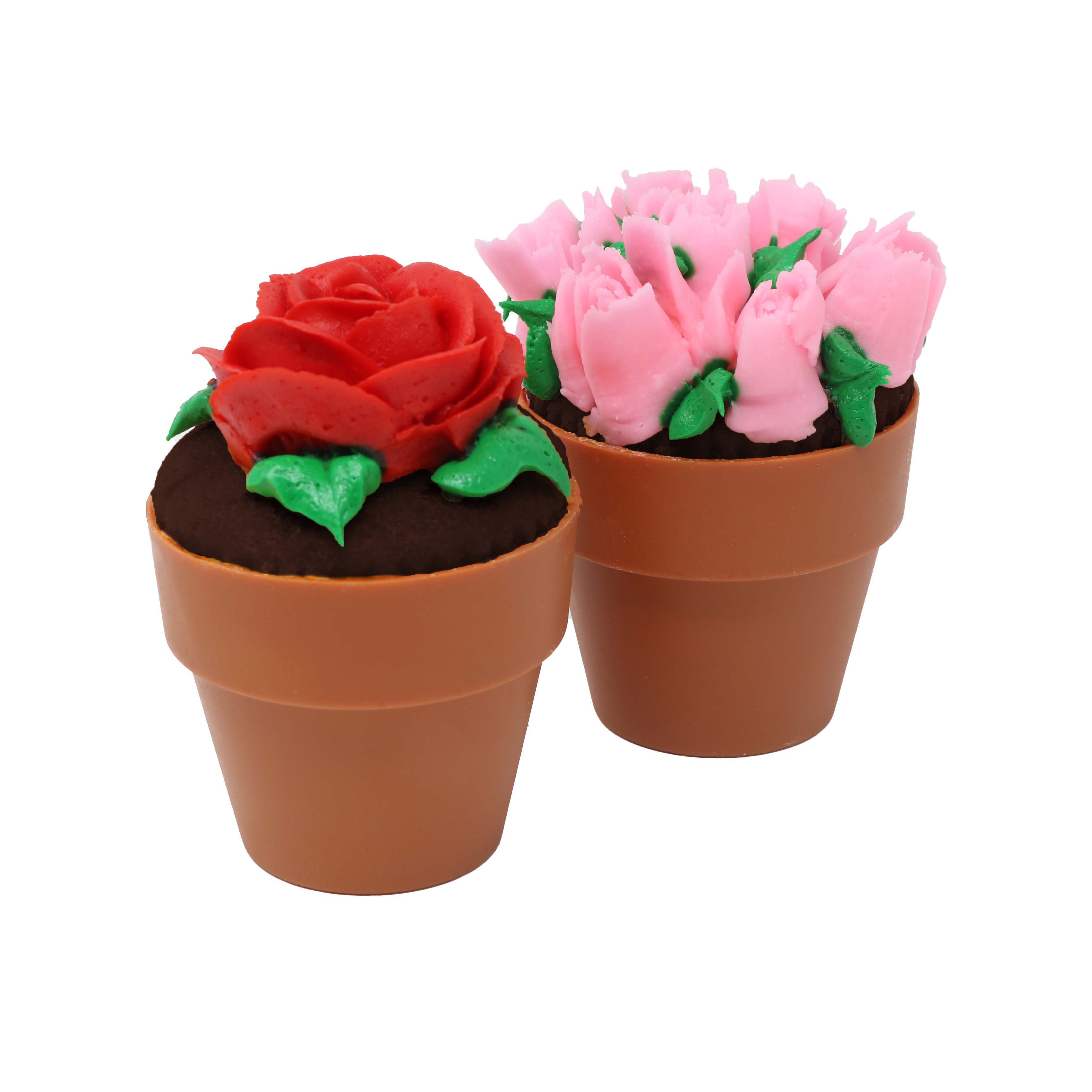 HEB Chocolate Flower Pot Cupcake with Buttercream Frosting, Floral