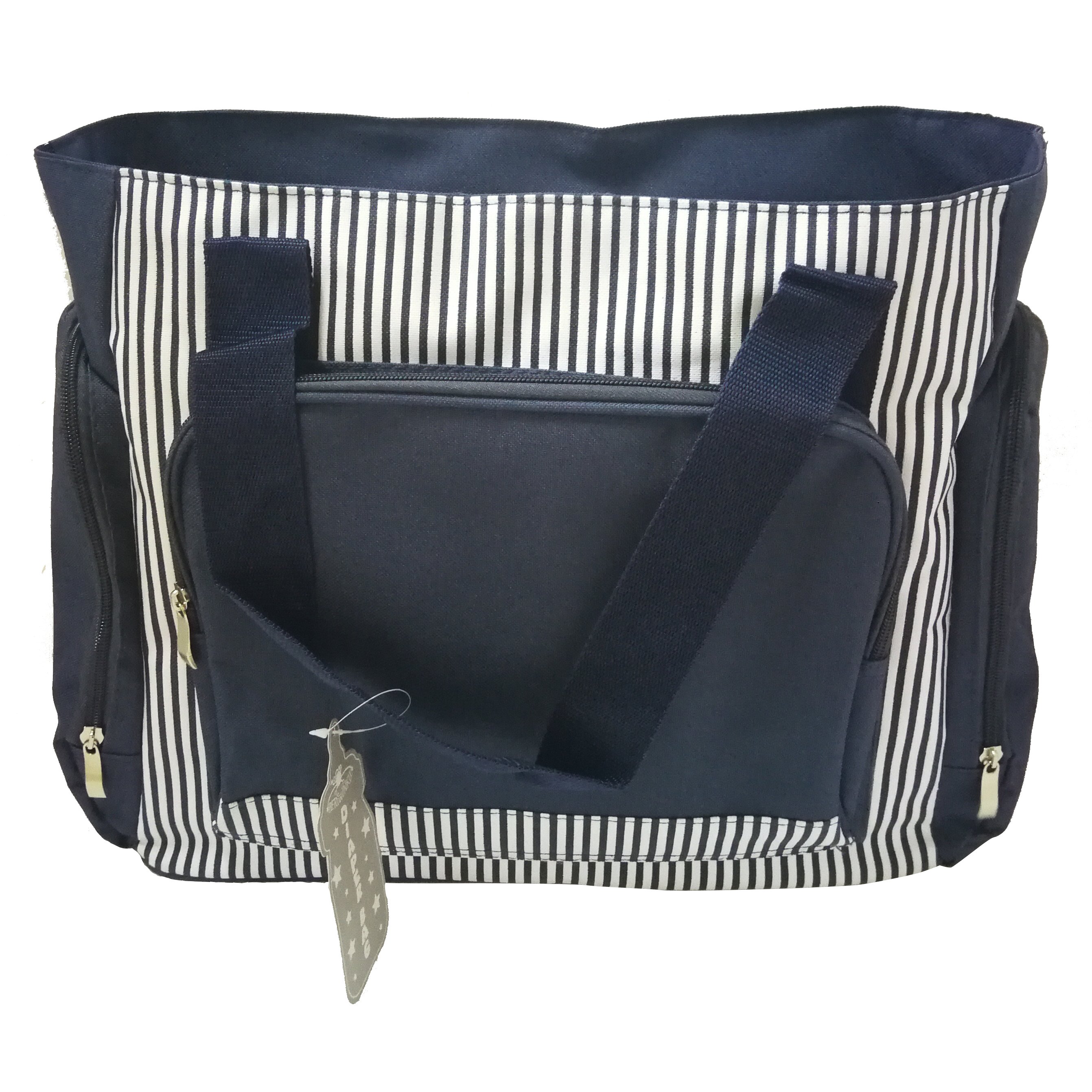 navy stripe bag