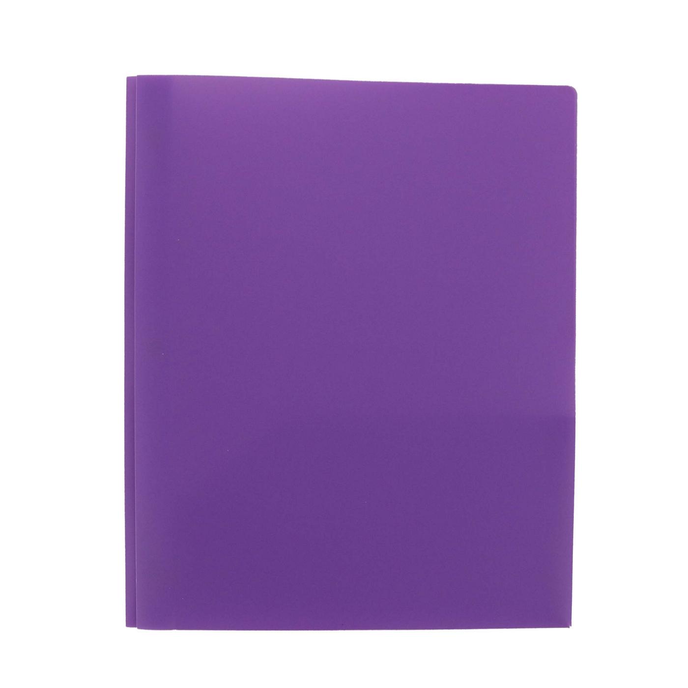 H-E-B Pocket Poly Folder with Prongs - Purple; image 1 of 2