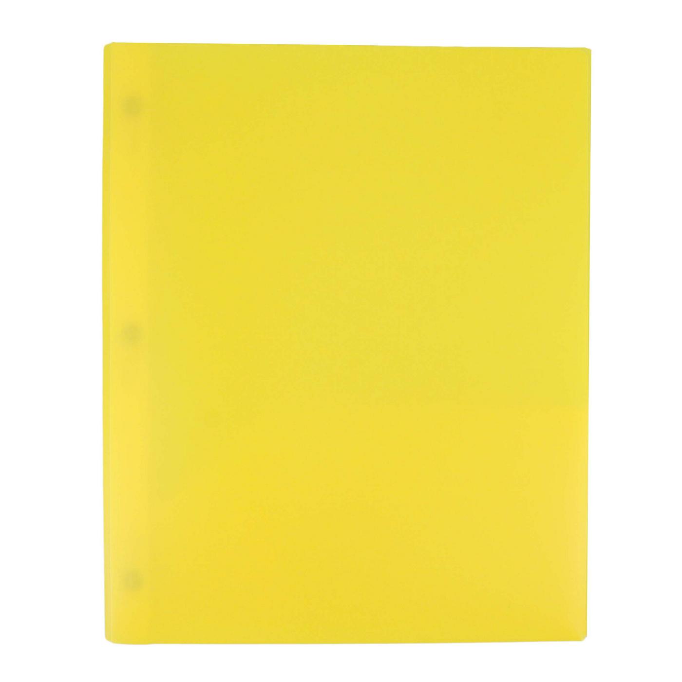 H-E-B Pocket Poly Folder with Prongs - Yellow; image 1 of 2