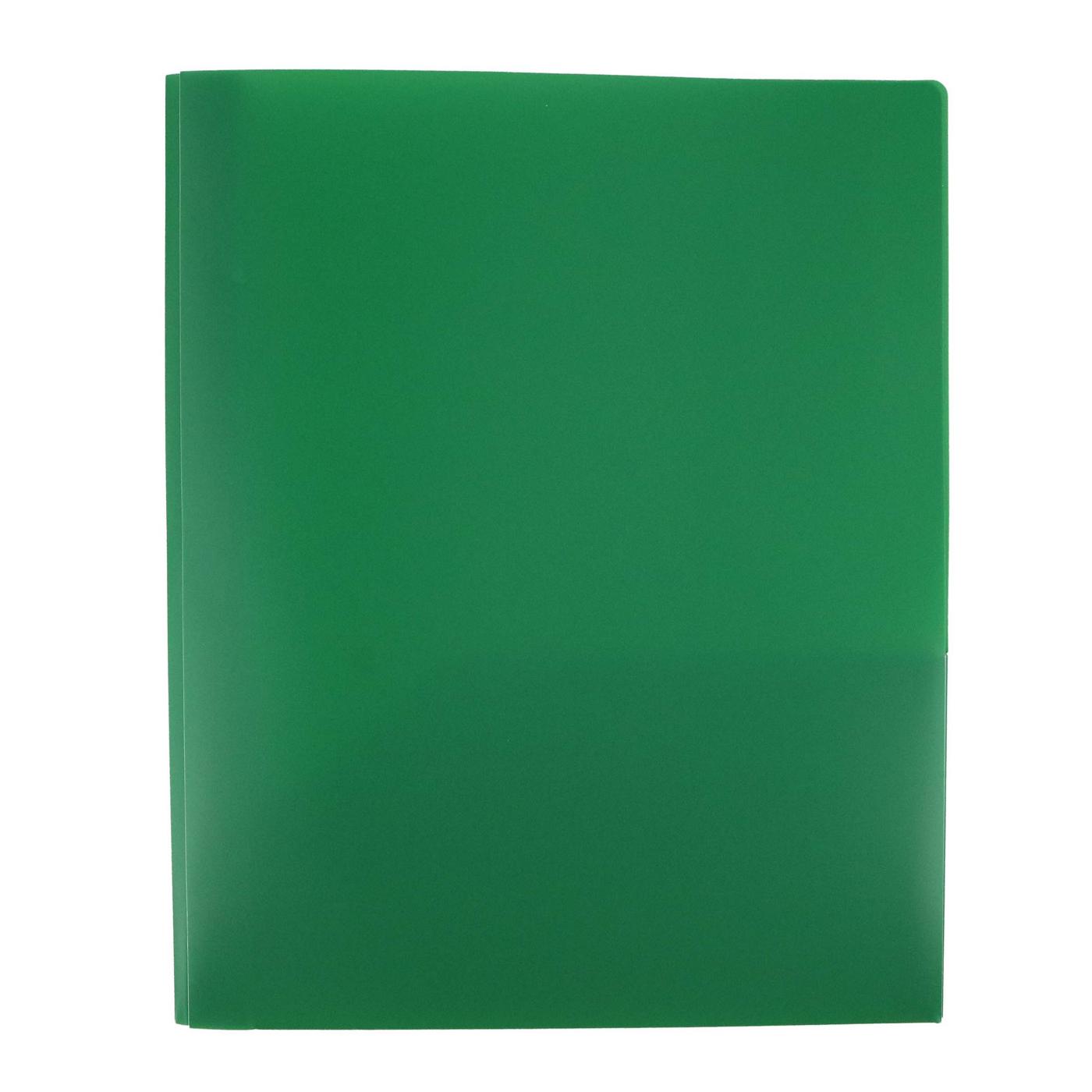 H-E-B Pocket Poly Folder with Prongs - Green; image 1 of 2