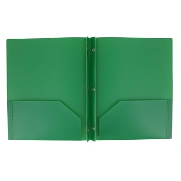 H-E-B Poly Pocket Folder with Prongs - Green