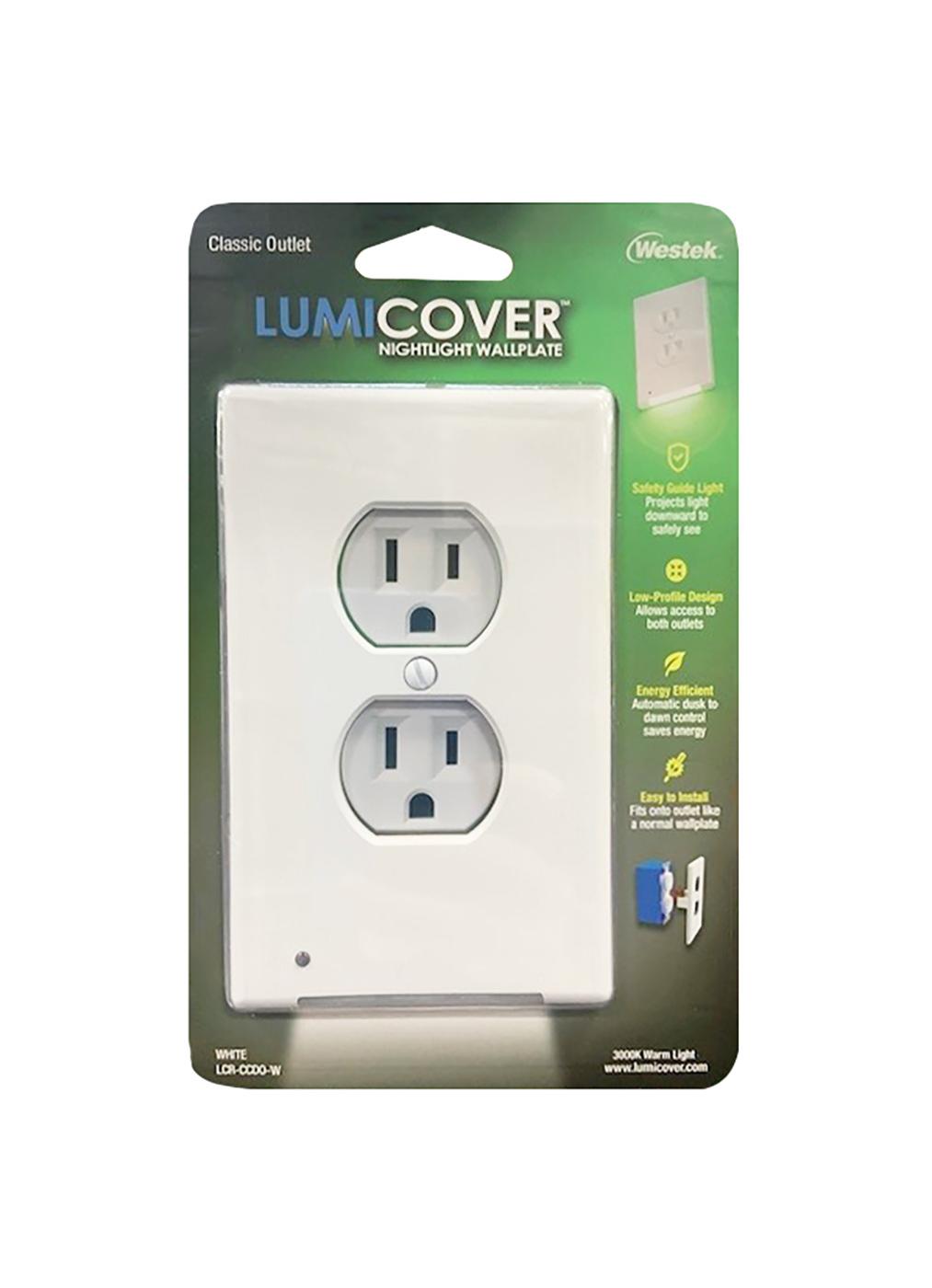 Amertac LumiCover Classic Cover Night Light Wall Plate - White; image 2 of 2