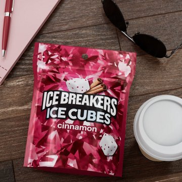 Ice Breakers Ice Cubes Cinnamon Sugar Free Chewing Gum, 100 pc