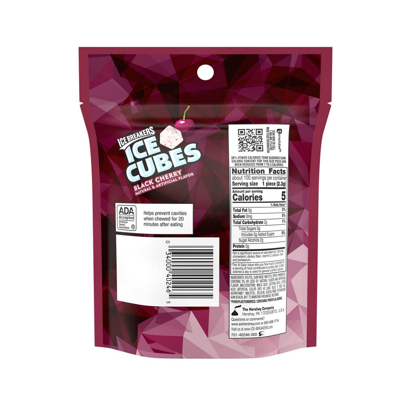 Ice Breakers Ice Cubes Black Cherry Sugar Free Gum Pouch; image 3 of 3