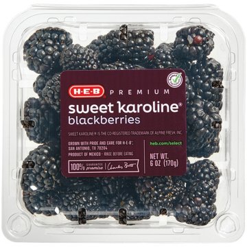 H-E-B Premium Fresh Sweet Karoline Blackberries, 6 oz