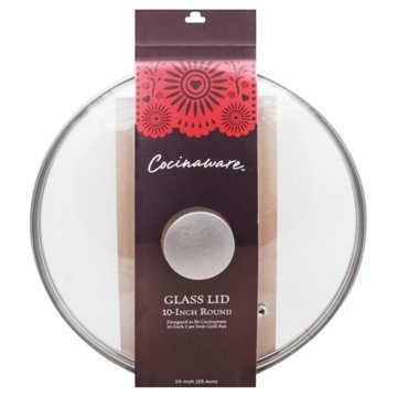 Cocinaware Round Tempered Glass Lid with Knob, 10"