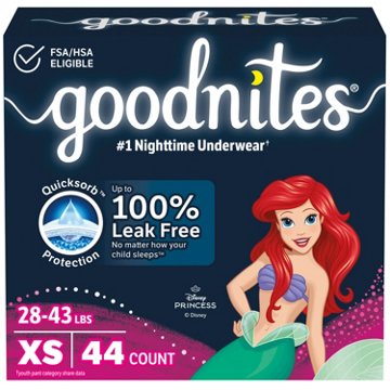 Goodnites Girls' Nighttime Bedwetting Underwear - XS (28-43 lbs)