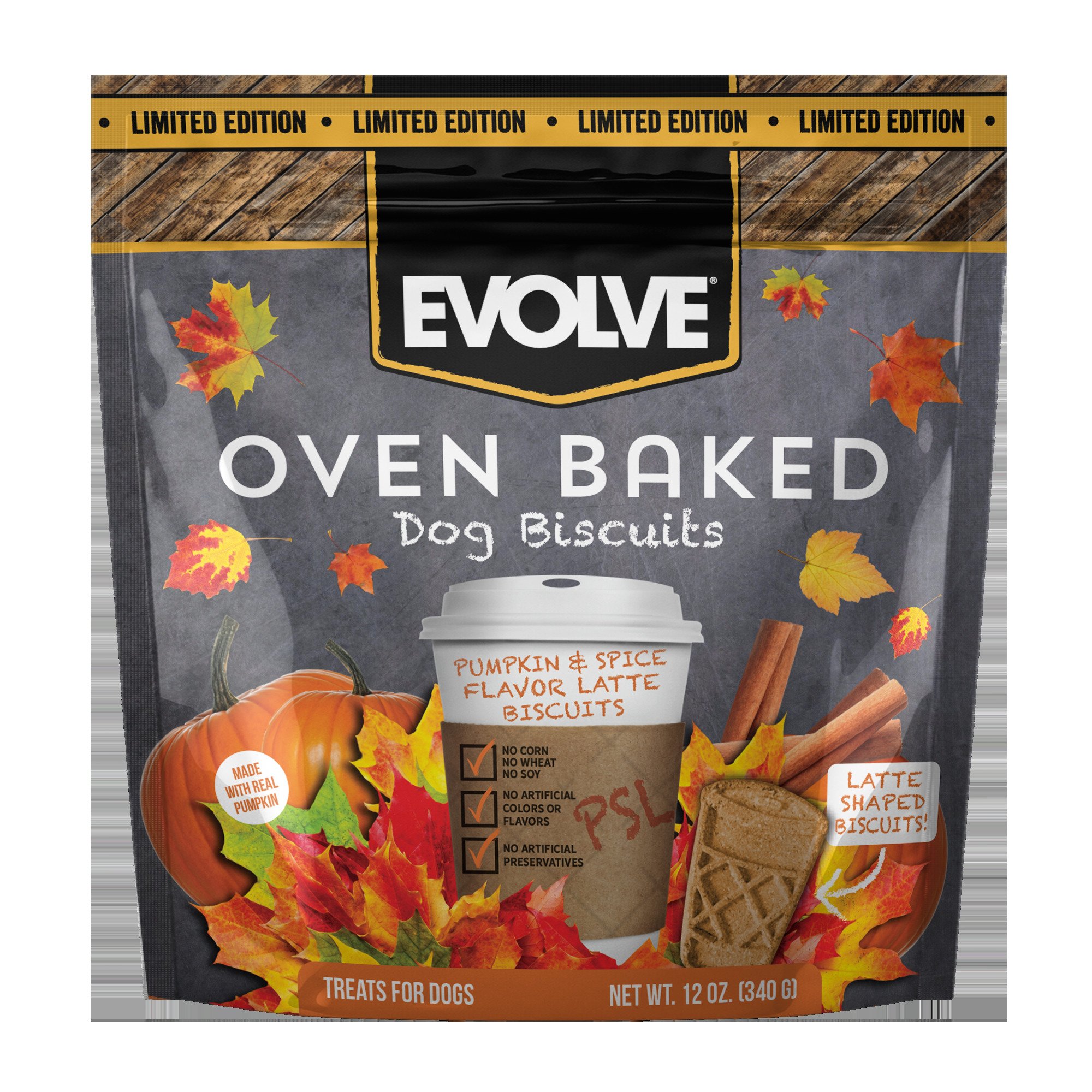 Evolve Oven Baked Pumpkin Spice Latte Dog Biscuits Shop Biscuits at HEB