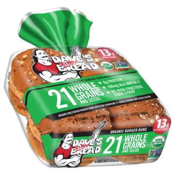 Dave's Killer Bread 21 Whole Grain & Seeds Organic Hamburger Buns, 8 ct