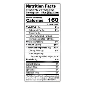 Dave's Killer Bread Burger Buns Done Right Organic Hamburger Buns, 8 ct