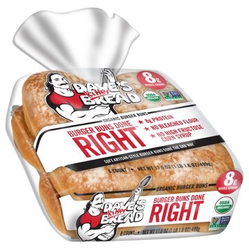 Dave's Killer Bread Burger Buns Done Right Organic Hamburger Buns, 8 ct