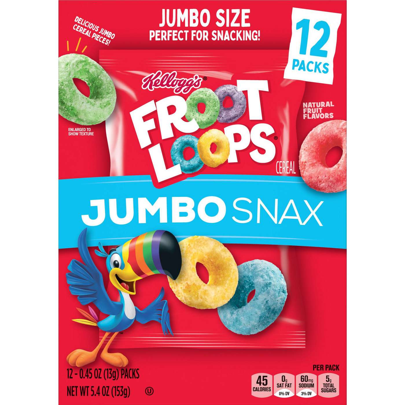Kellogg's Froot Loops Jumbo Snax Original Cereal Snacks; image 1 of 3