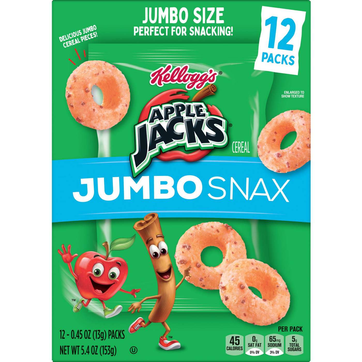 Kellogg's Apple Jacks Jumbo Snax Original Cereal Snacks; image 1 of 4