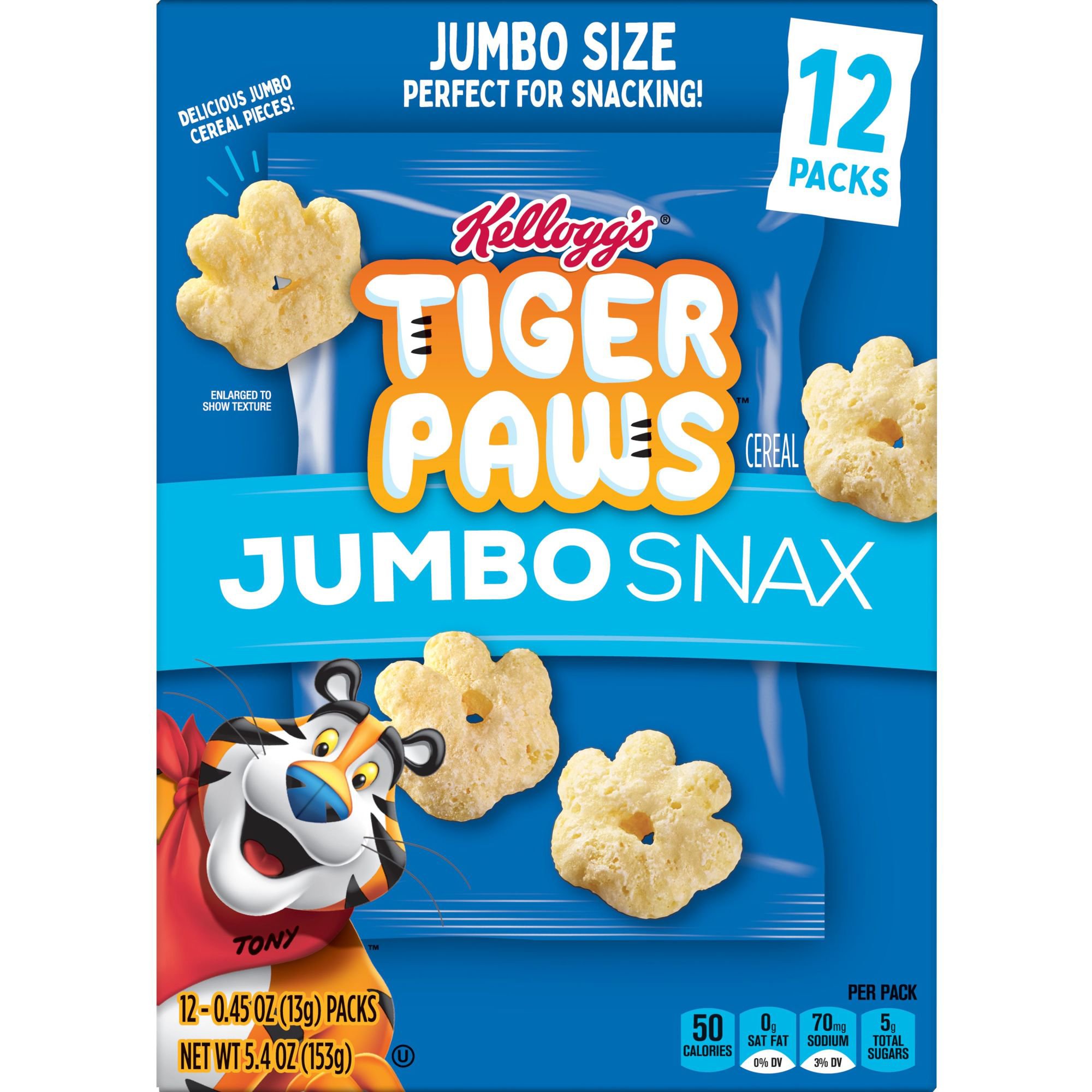 Kellogg's Tiger Paws Jumbo Snax Cereal Snacks Shop Cereal & Breakfast