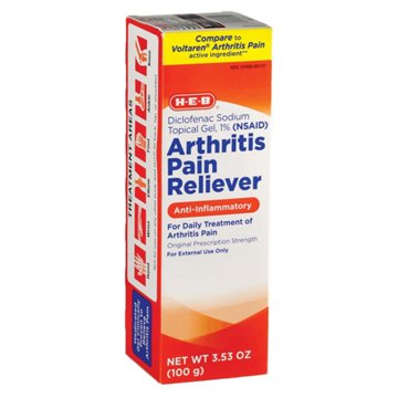 H-E-B Arthritis Pain Reliever Diclofenac Sodium Topical Gel, 100 gm