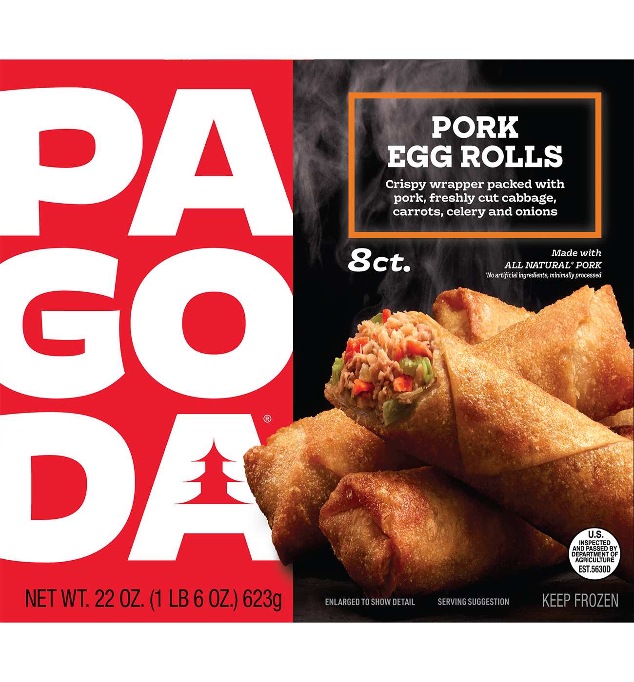 Pagoda Frozen Crunchy Crispy Pork Egg Rolls; image 1 of 4