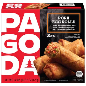 Pagoda Frozen Crunchy Crispy Pork Egg Rolls, 8 ct